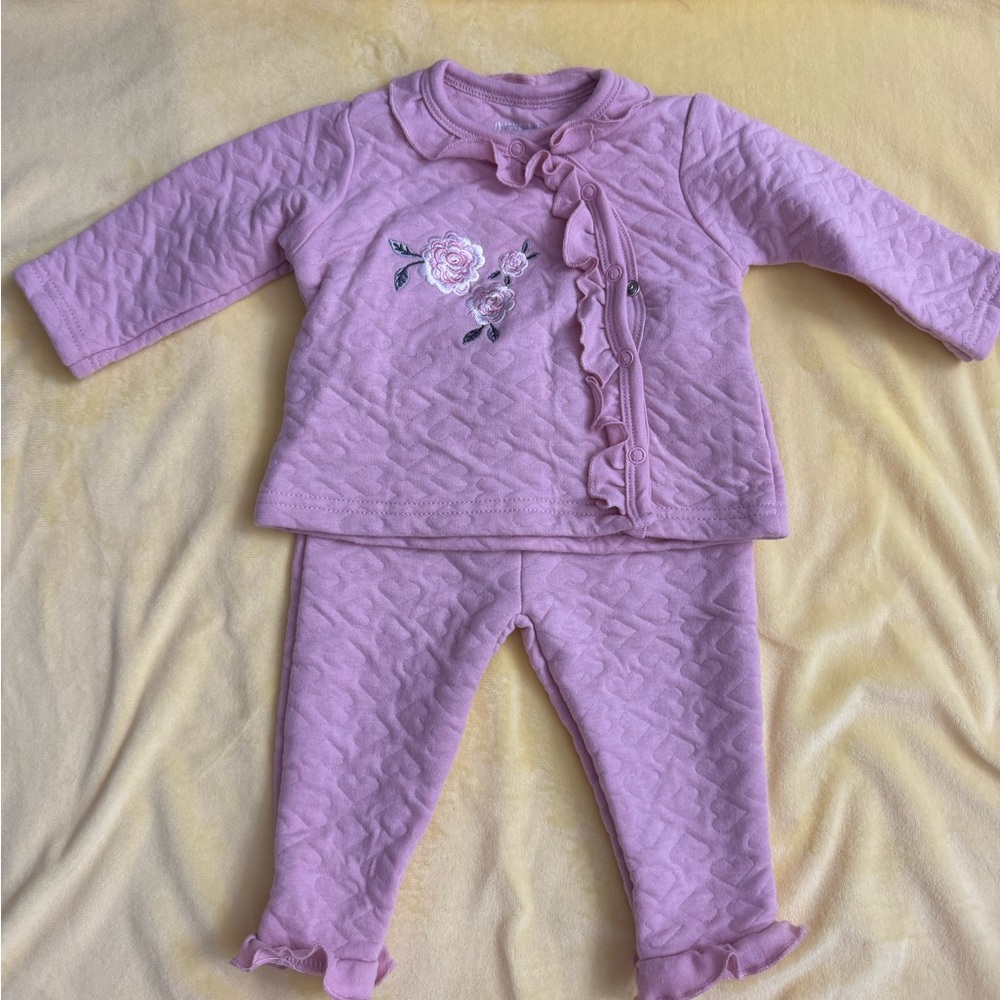 Cozy Light Pink Quilted Matching Set